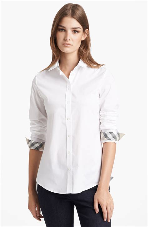 burberry white button shirt|Burberry button up shirt women's.